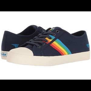 Navy Sneakers With Rainbow Pattern